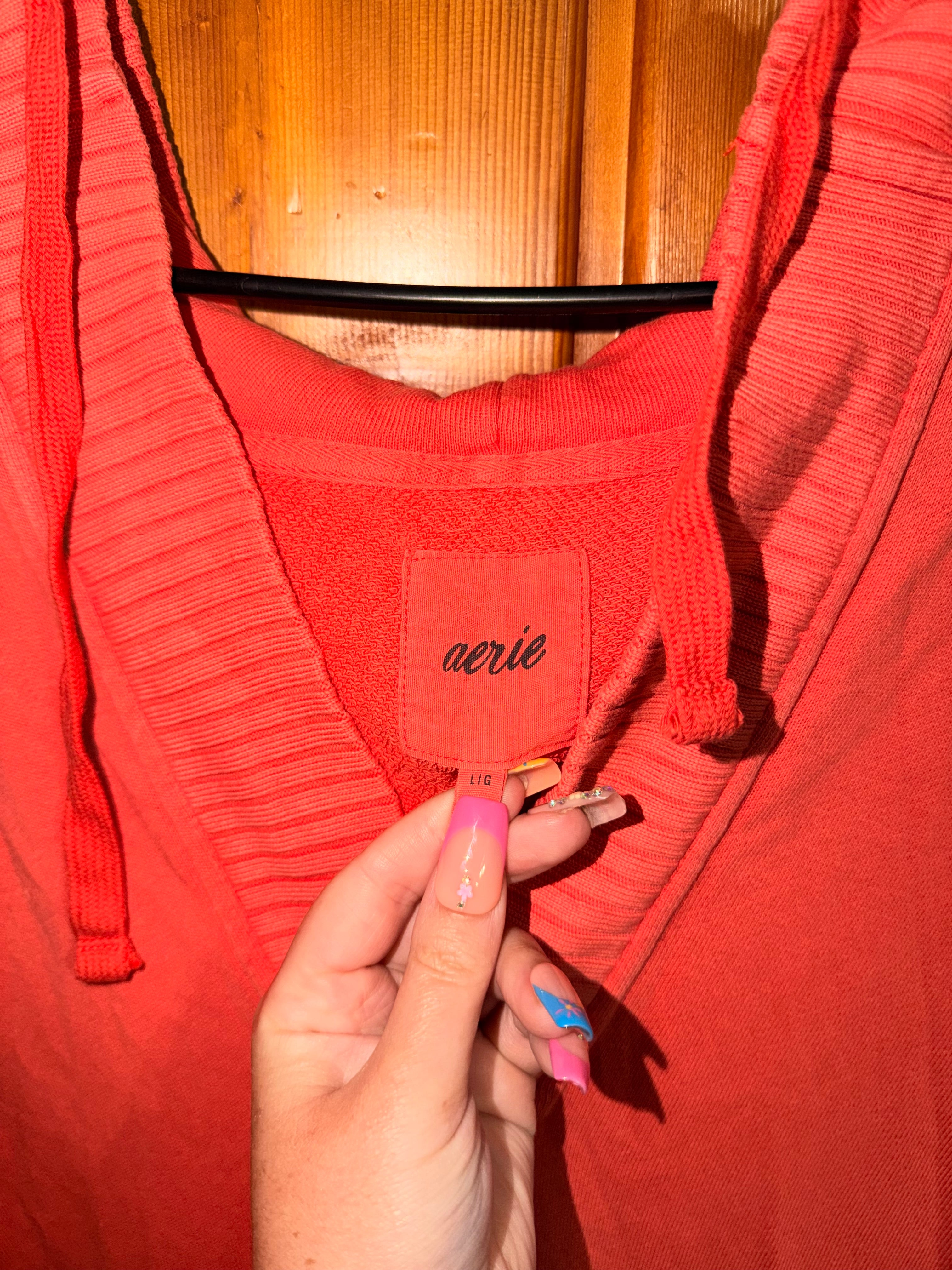 Aerie Ribbed Hooded Oversized Crewneck - Large