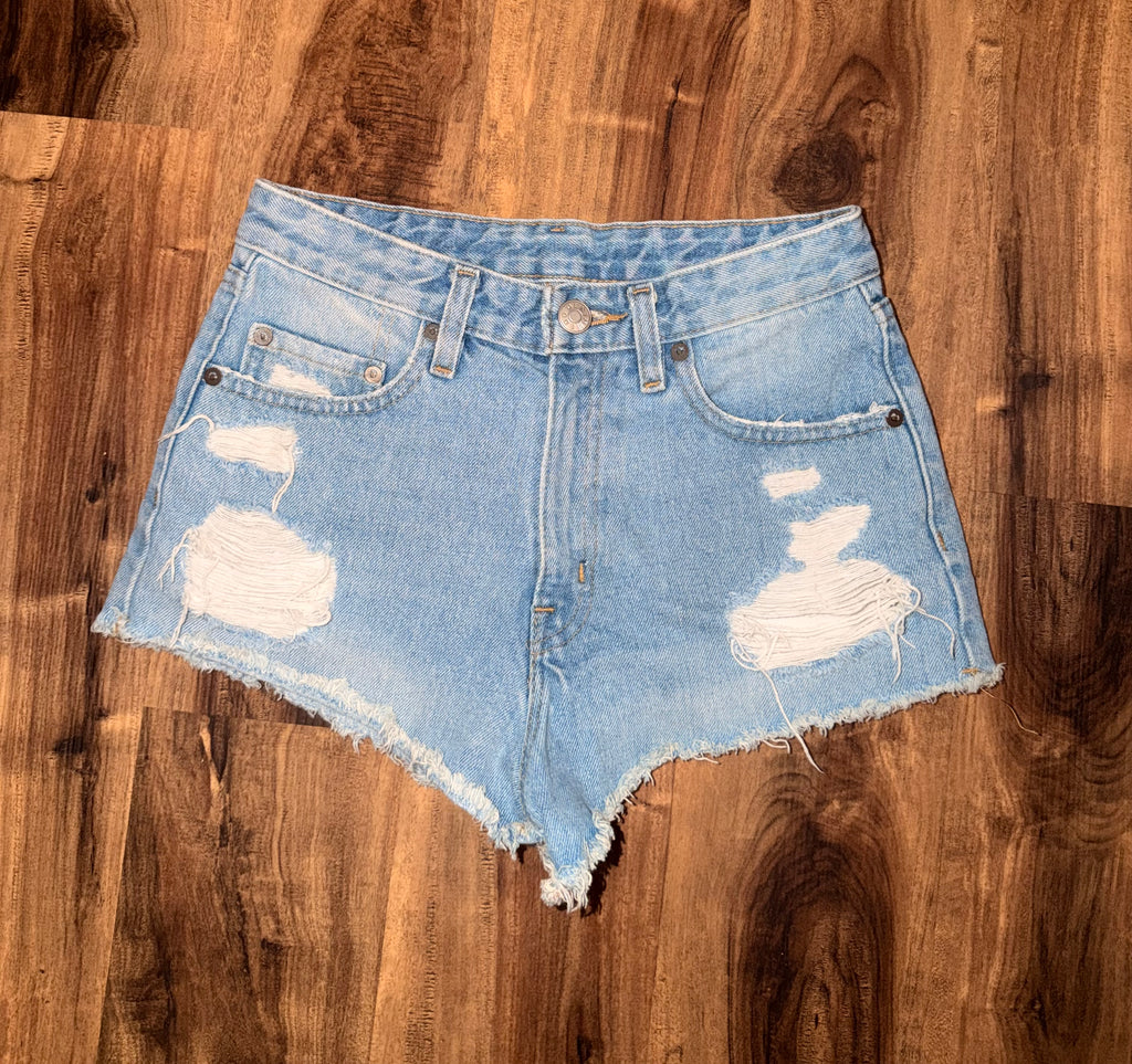BDG Urban Outfitters Hi Rise Distressed Denim Shorts - 26”