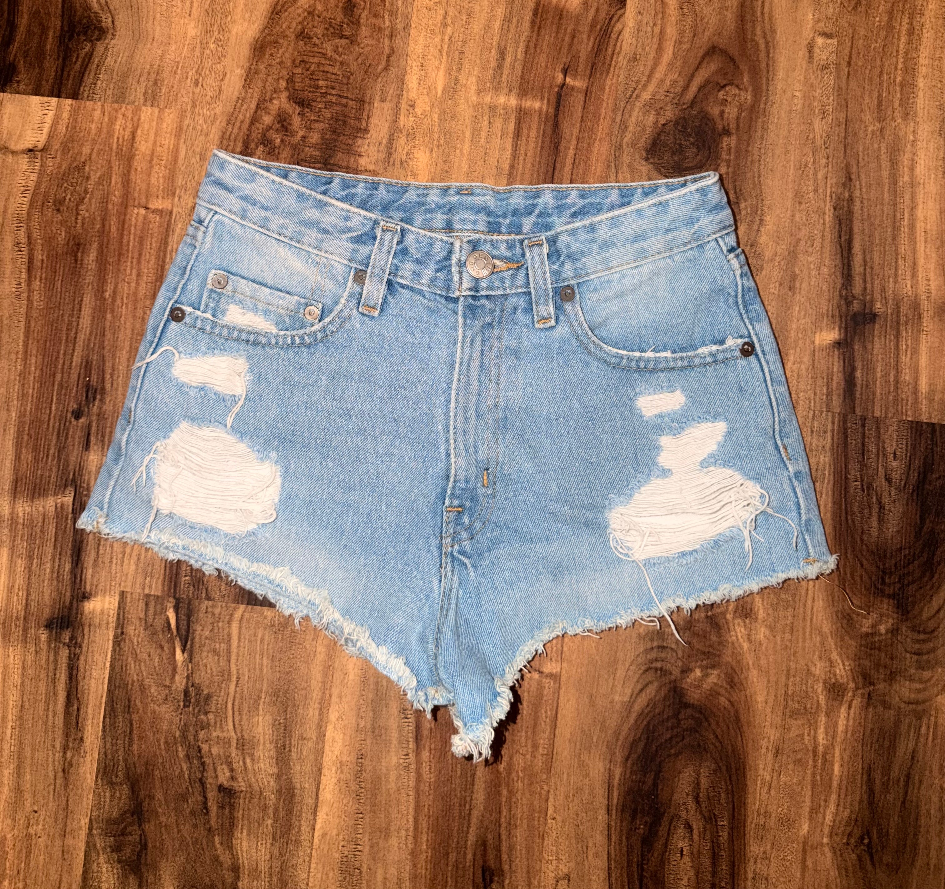 BDG Urban Outfitters Hi Rise Distressed Denim Shorts - 26”