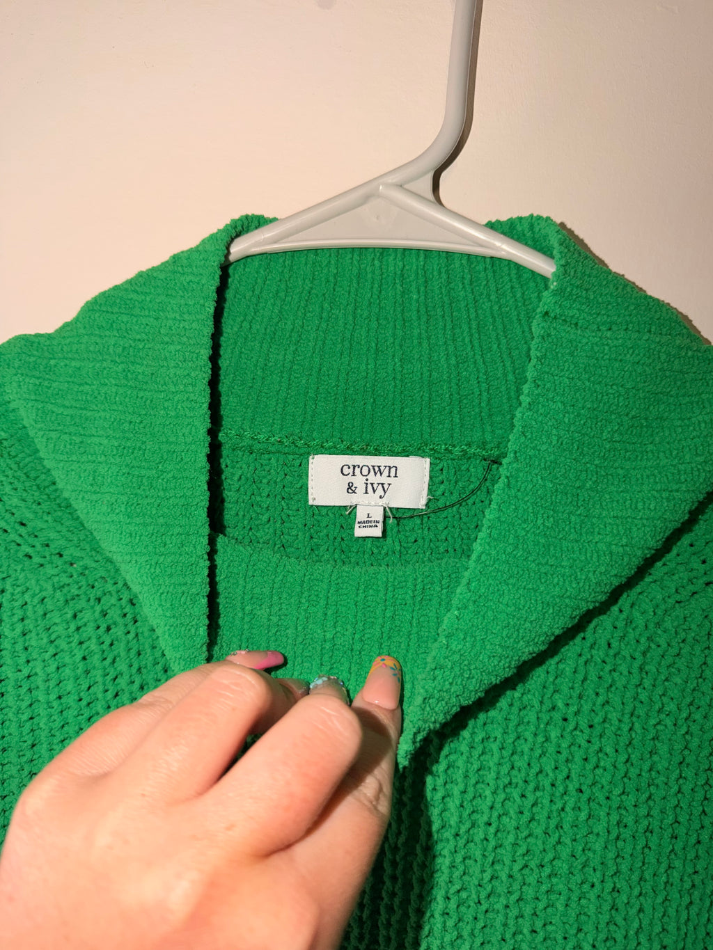 Crown & Ivy Knit Green Sweater - Large