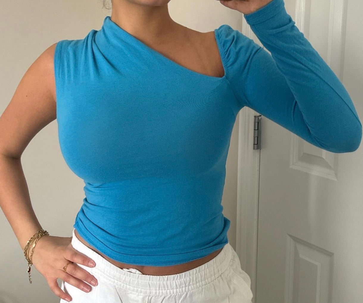 Zara One Sleeve Cut Out Top - Small