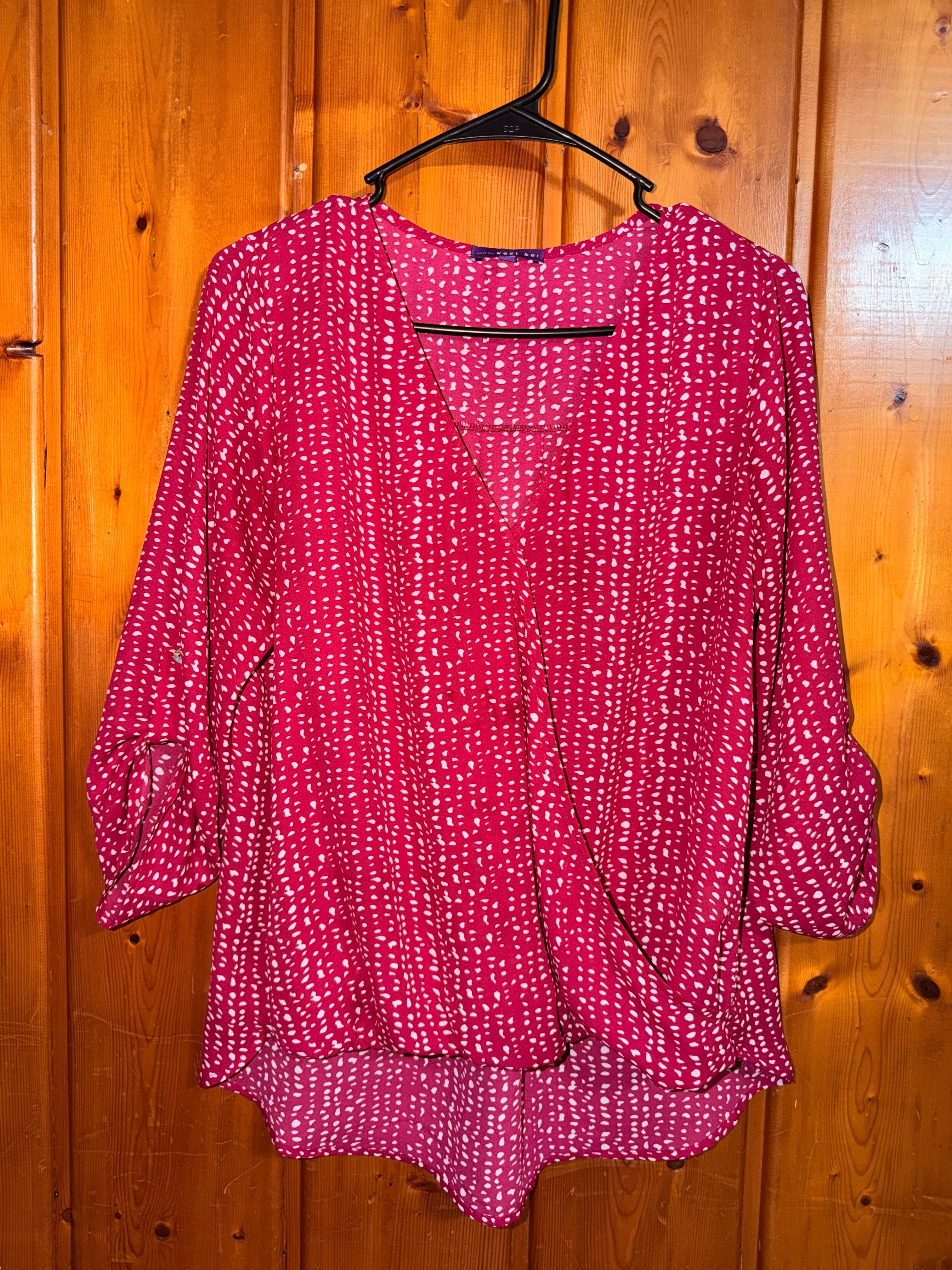 West Kei Silky Printed Blouse - Medium