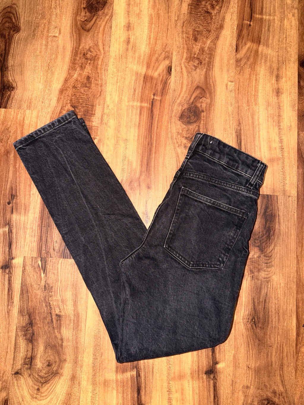 Zara Distressed Black Straight Jeans - 2