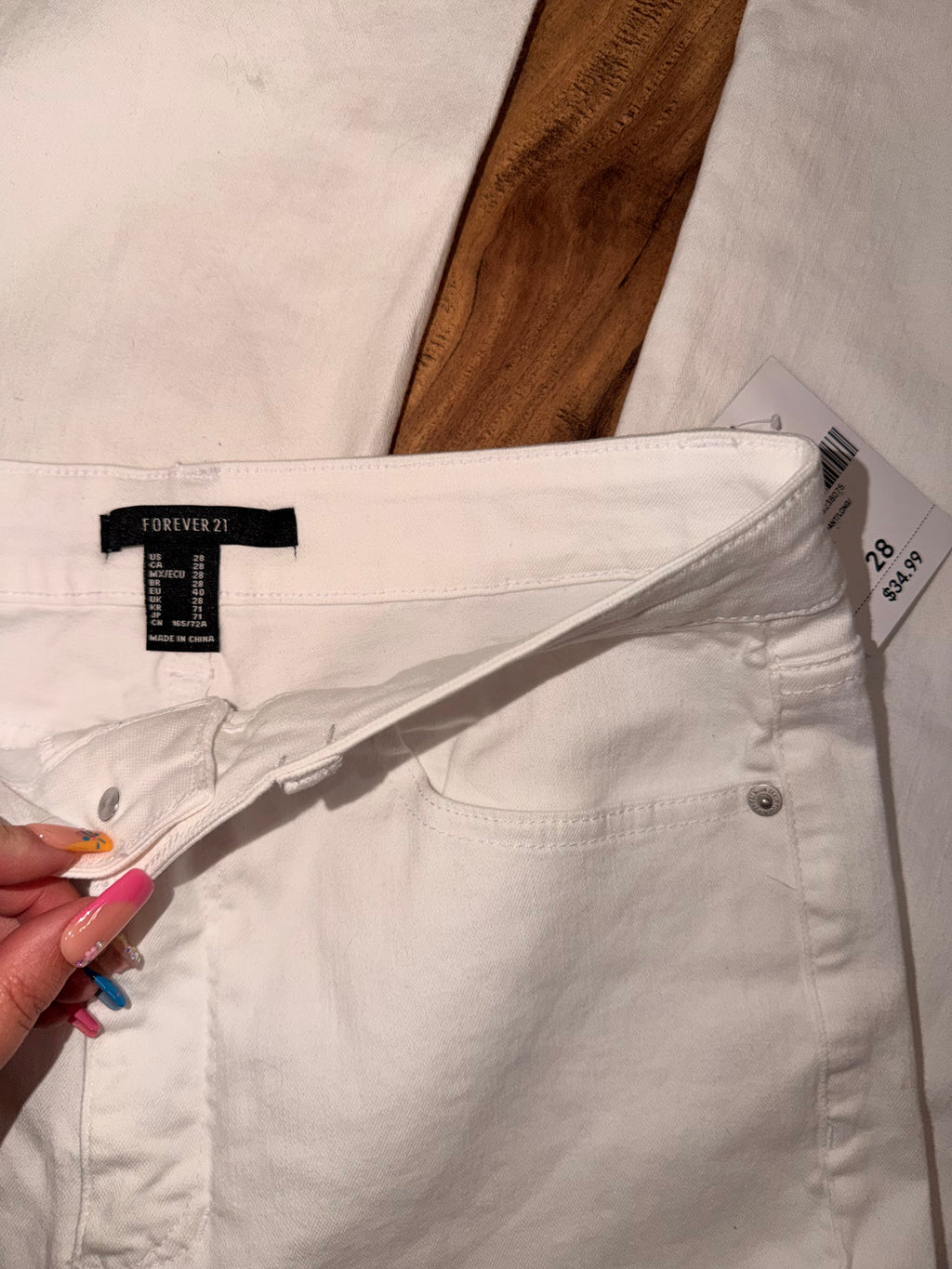 NWT Forever 21 White Flare Jeans - 28”