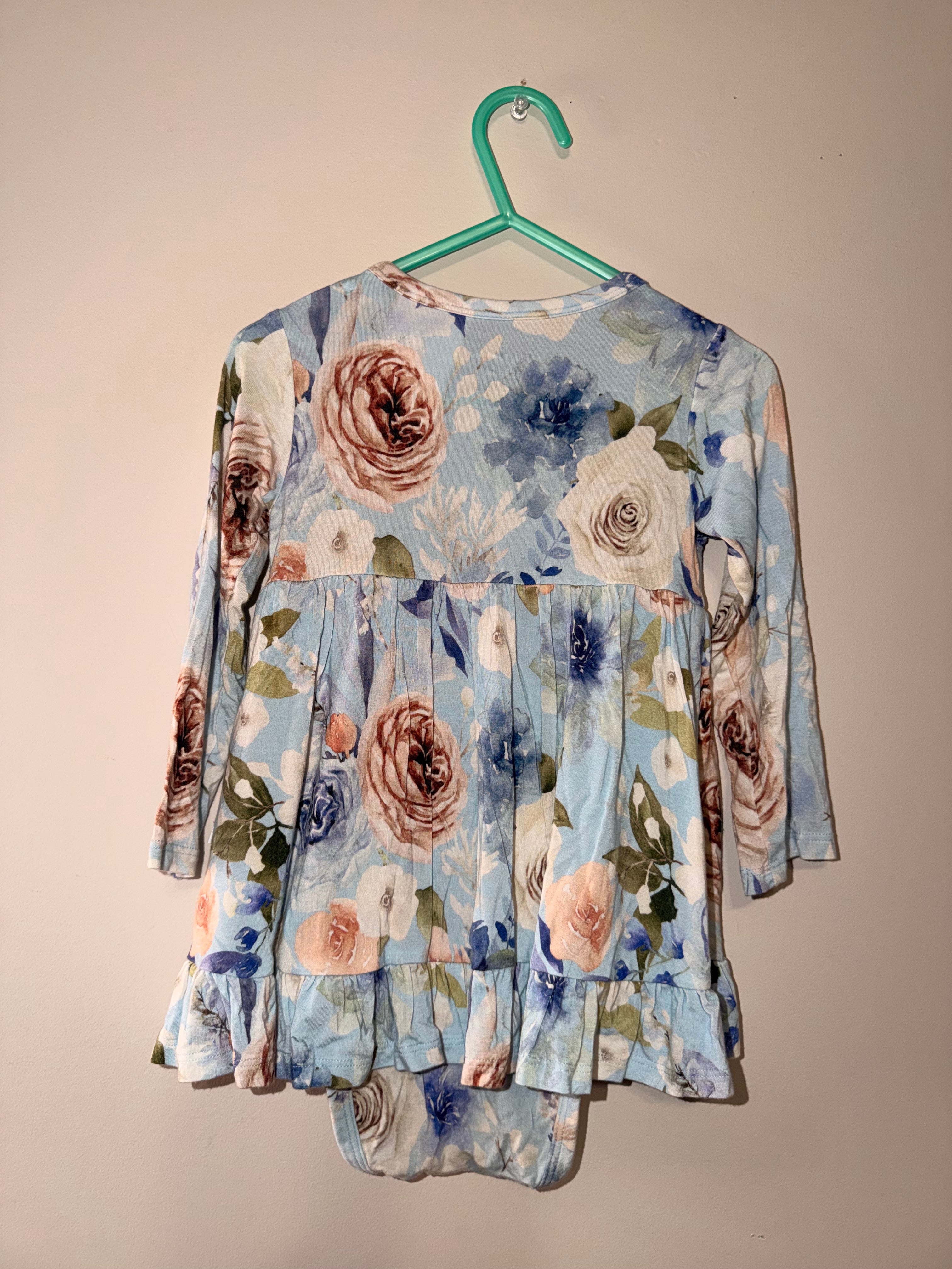 Posh Peanut Bamboo Floral Onesie/Dress - 18/24 Month