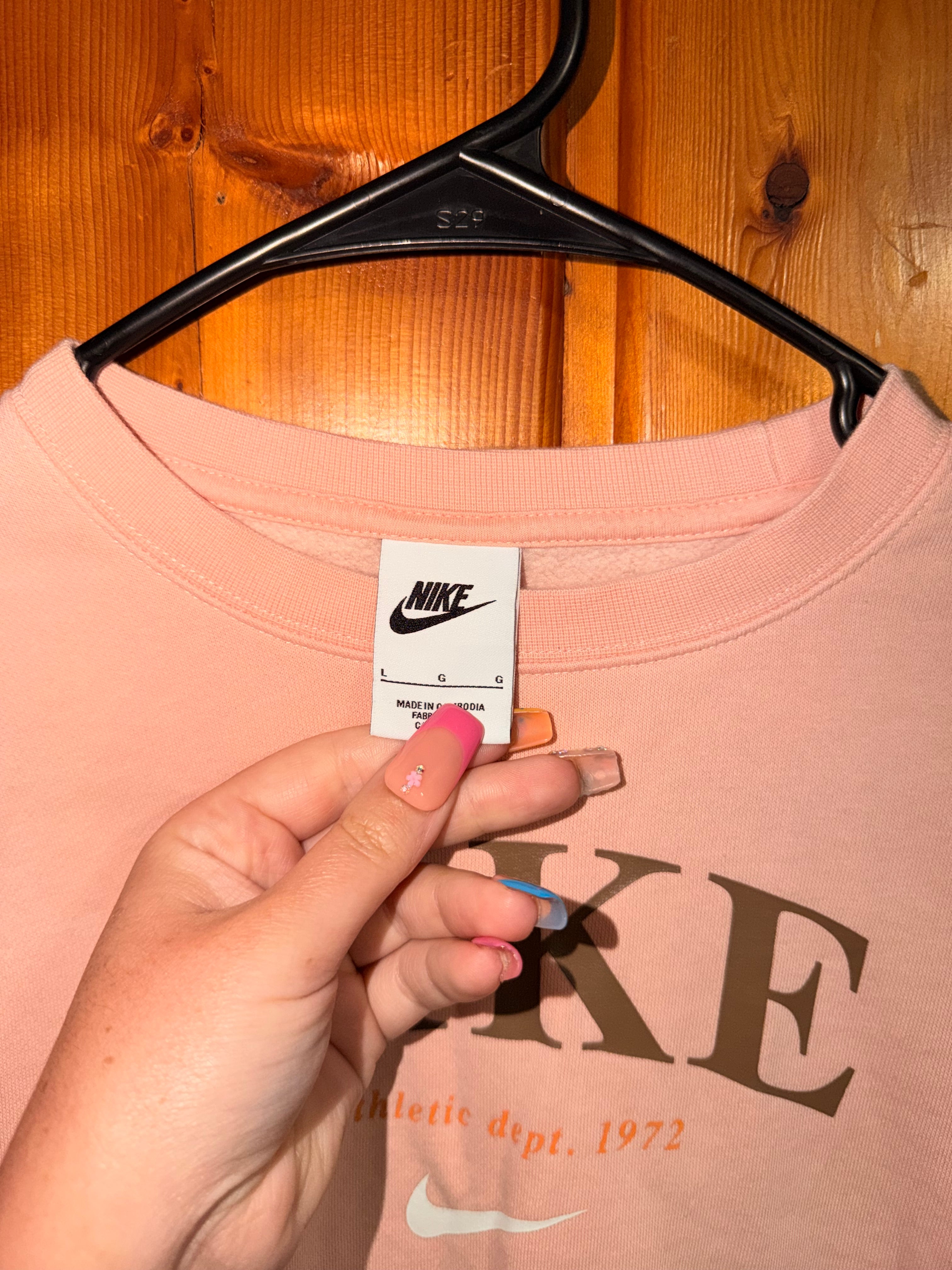 Nike Girls Logo Crop Crewneck - Large