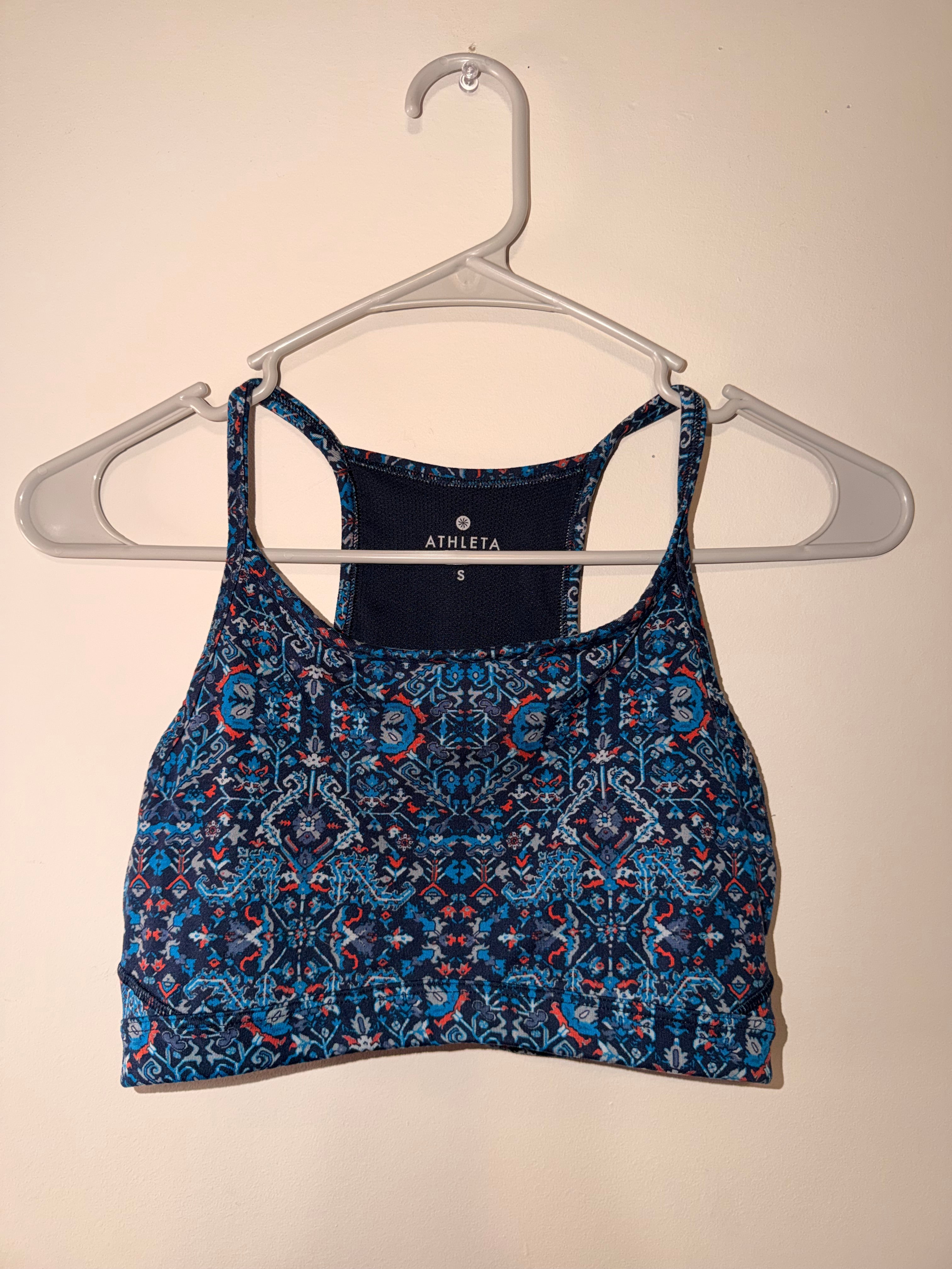 Athleta Printed Racerback Sports Bra - Small