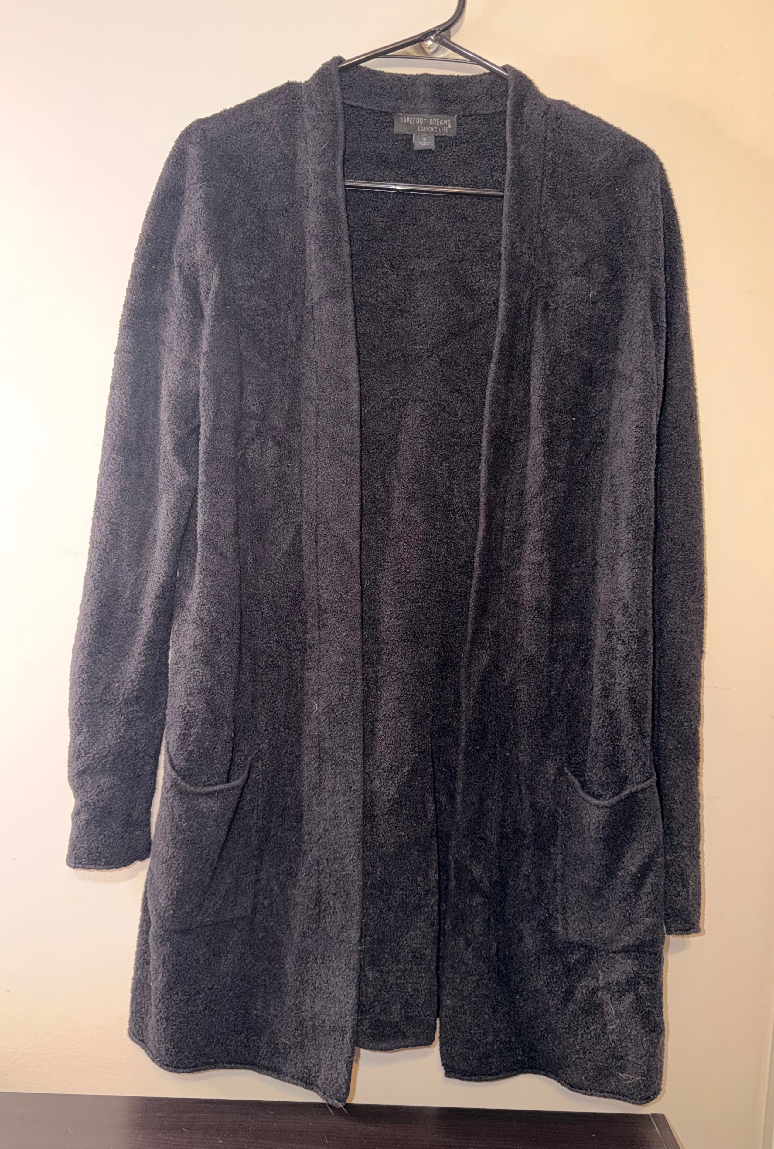 Barefoot Dreams CozyChic Lite Bamboo Cardigan Black - Small