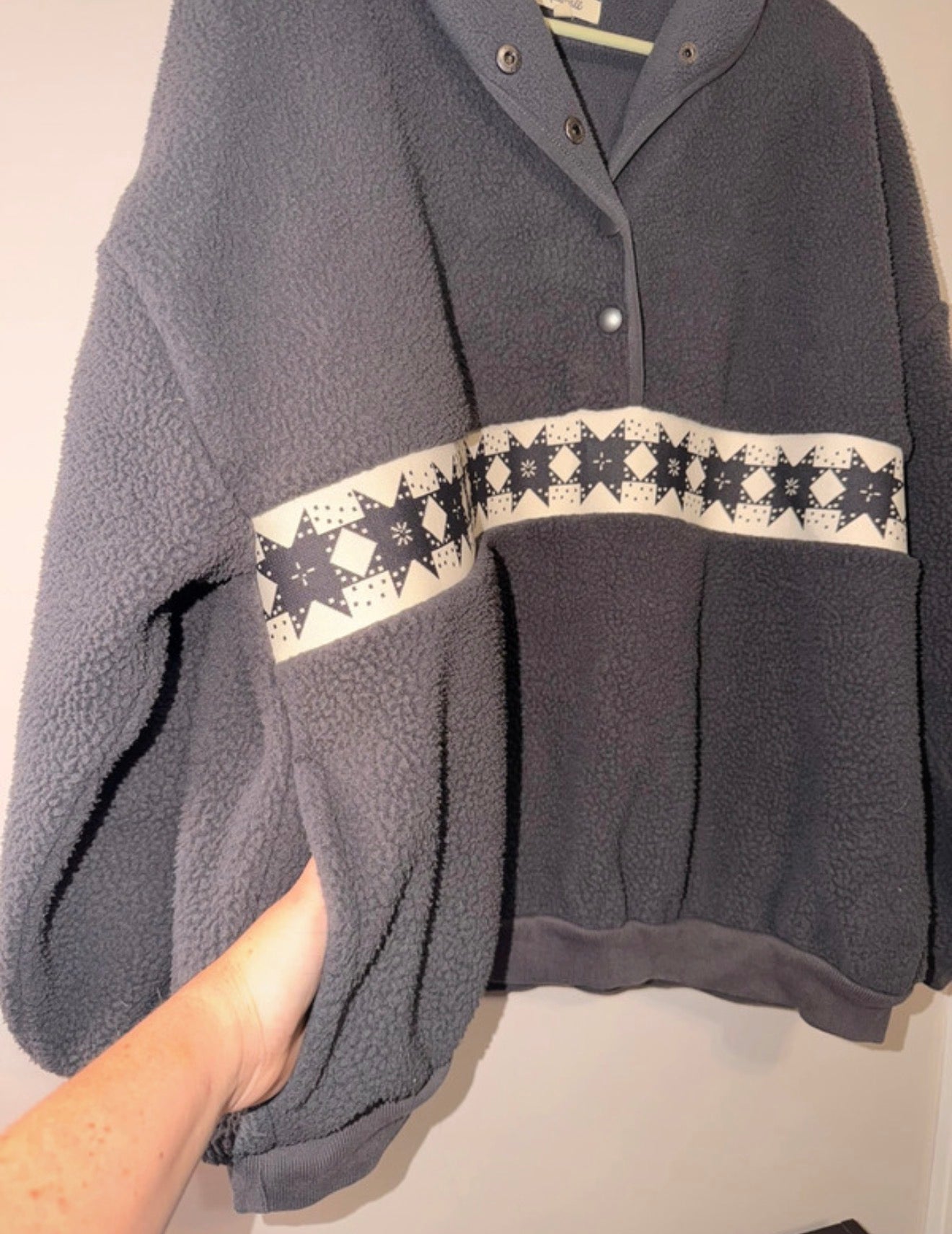Madewell Re)Sourced Popover Sherpa Jacket - Medium