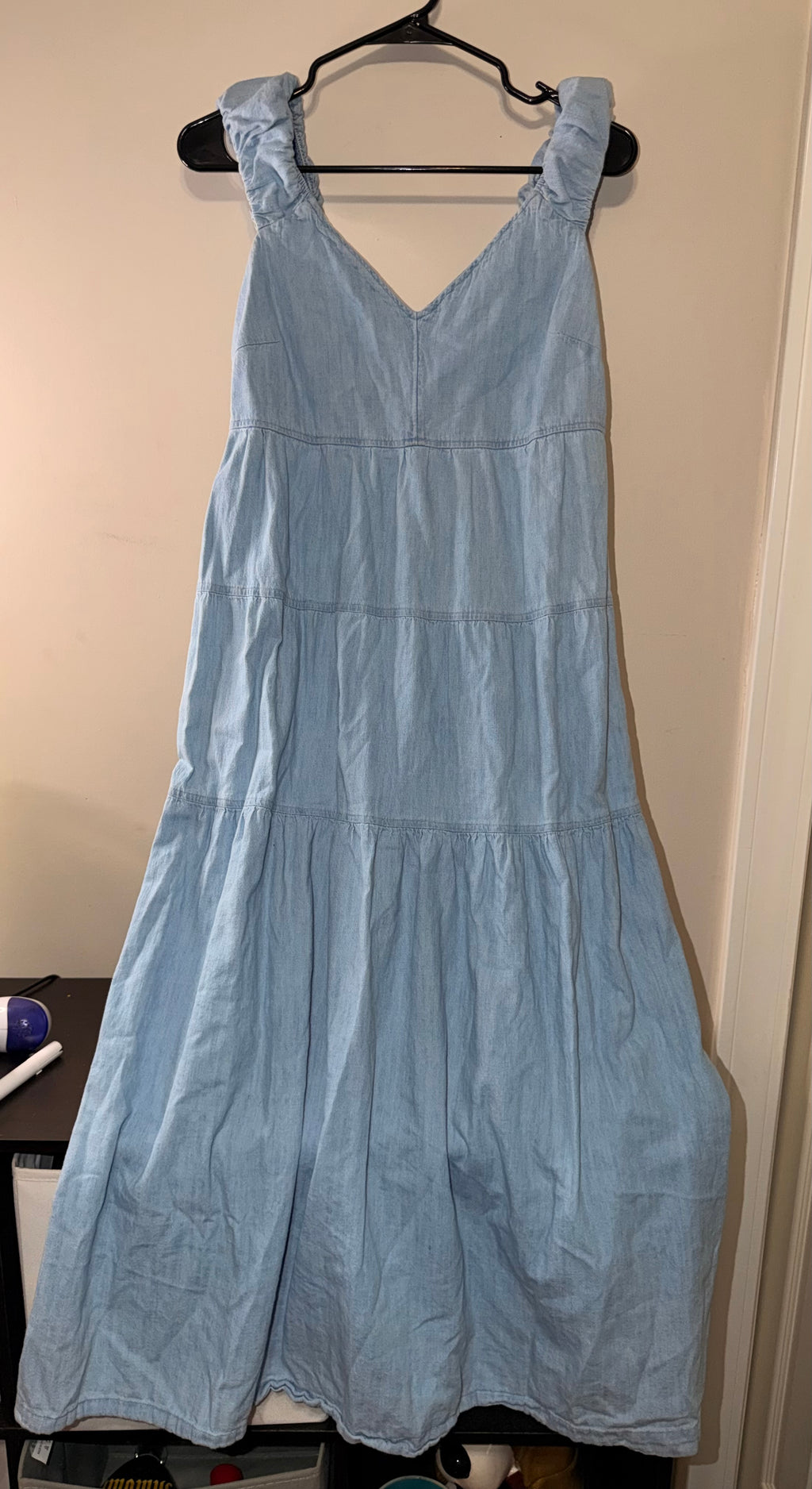 Old Navy Denim Style Tie Back Midi Dress - Medium