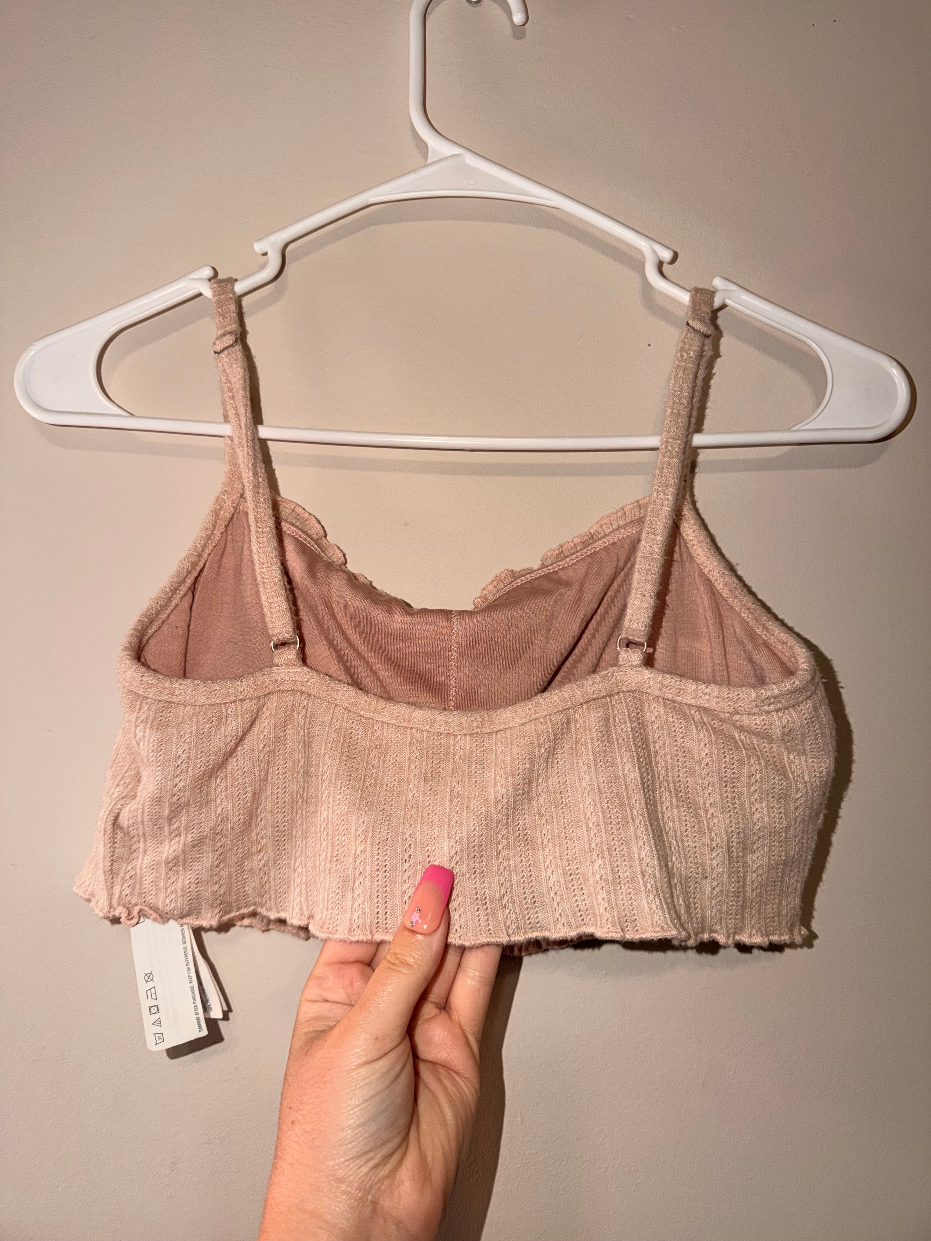 Gilly Hicks Ribbed Cotton Bralette - Medium
