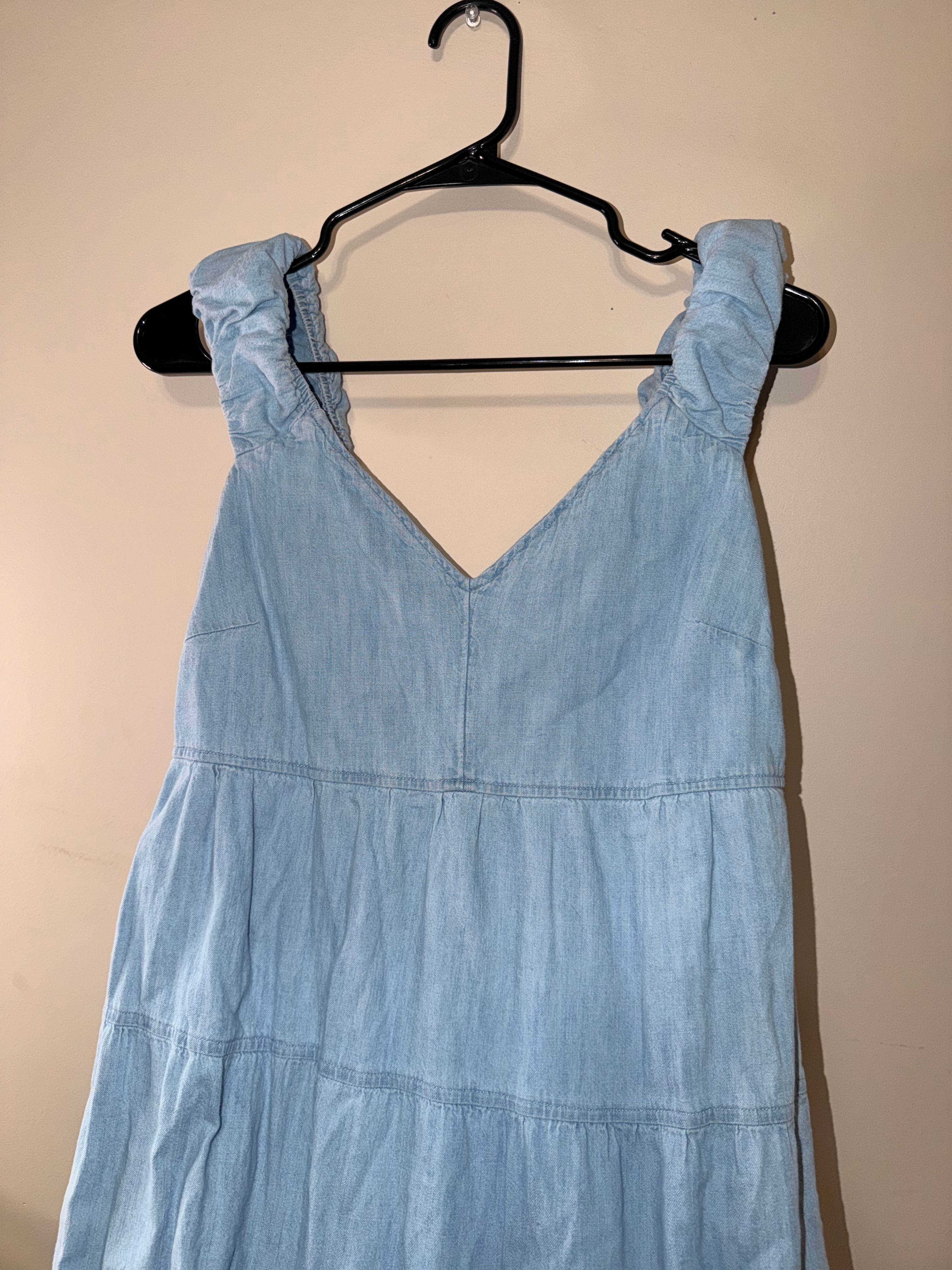 Old Navy Denim Style Tie Back Midi Dress - Medium