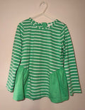 Hanna Anderson Girls Stripe Peplum Popover Top - 6