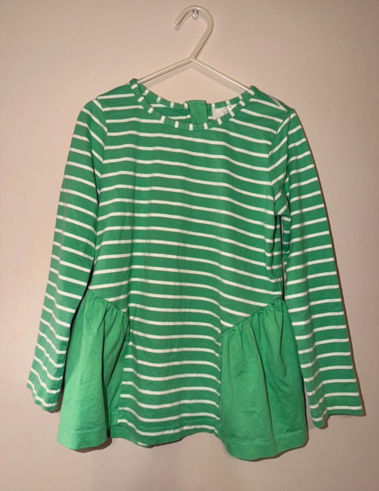 Hanna Anderson Girls Stripe Peplum Popover Top - 6