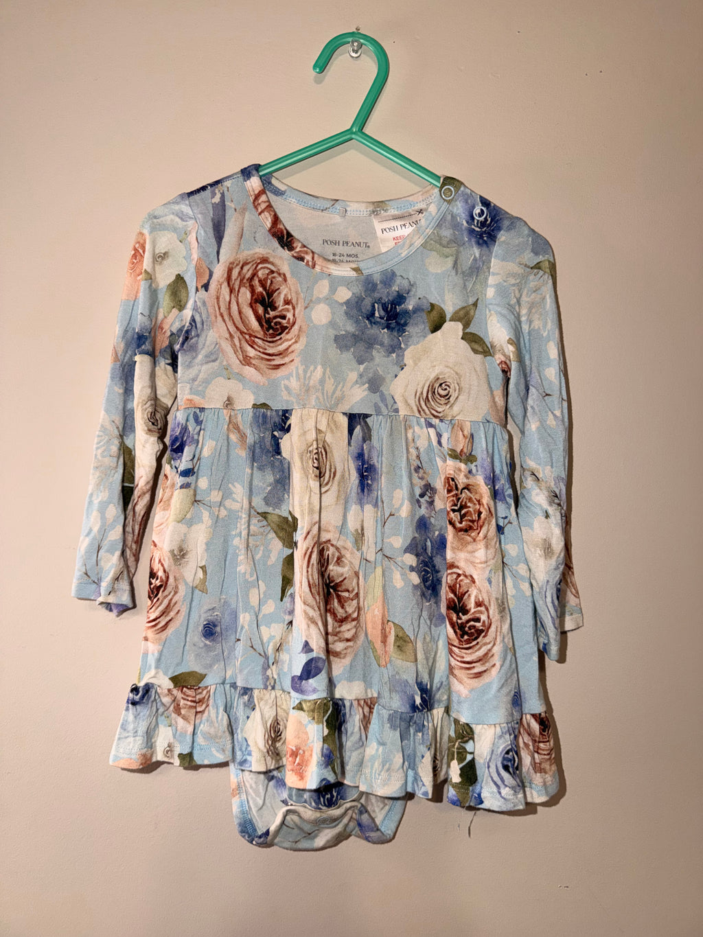 Posh Peanut Bamboo Floral Onesie/Dress - 18/24 Month