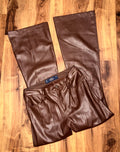 Hollister High Rise Flare Brown Leather Pants - 28”