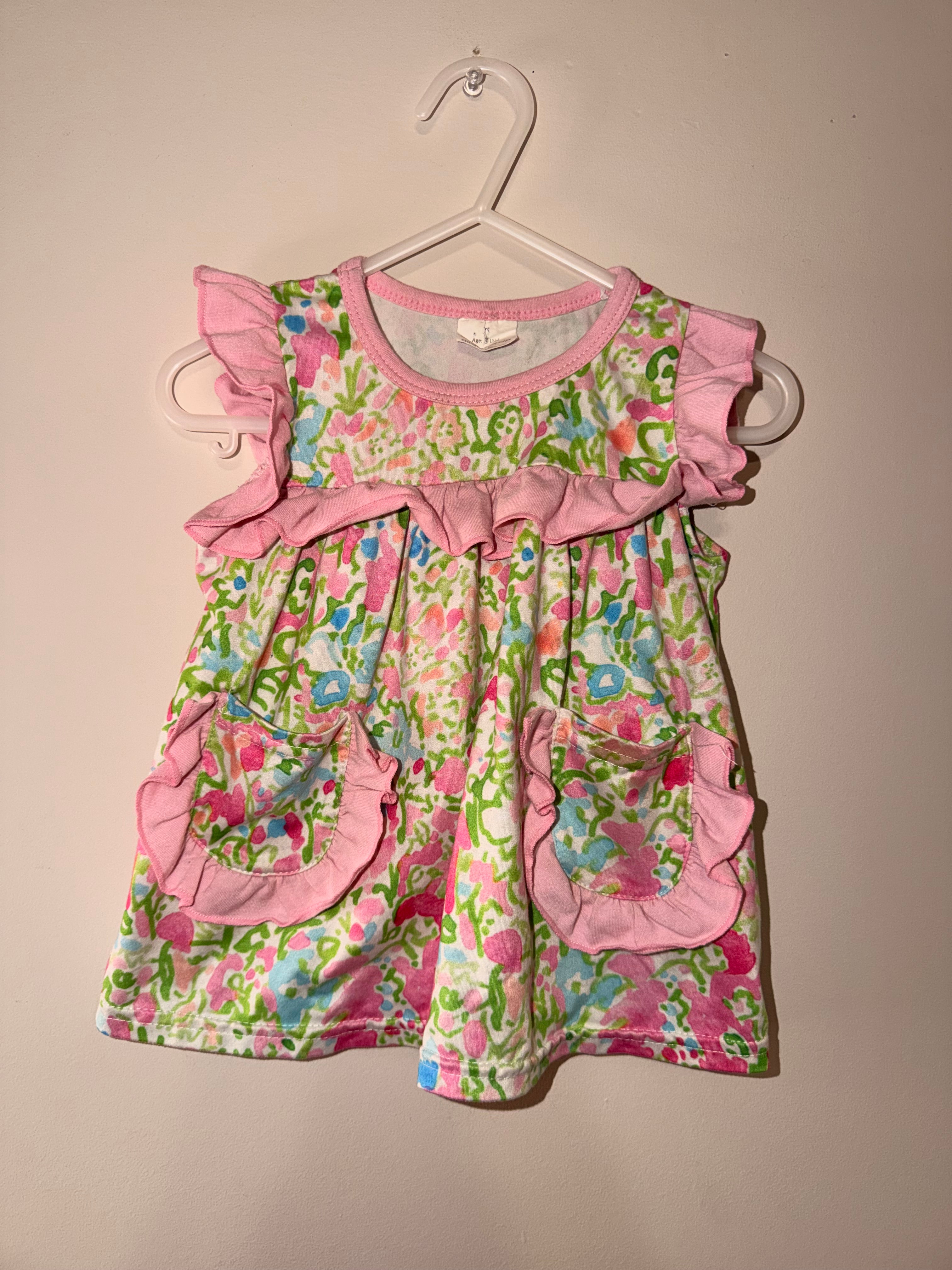 Boutique Girls Ruffle Floral Top - 12/18 Month