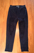 Pacsun Ultra Hi Rise Slim Straight Black Distressed Jeans - 26”