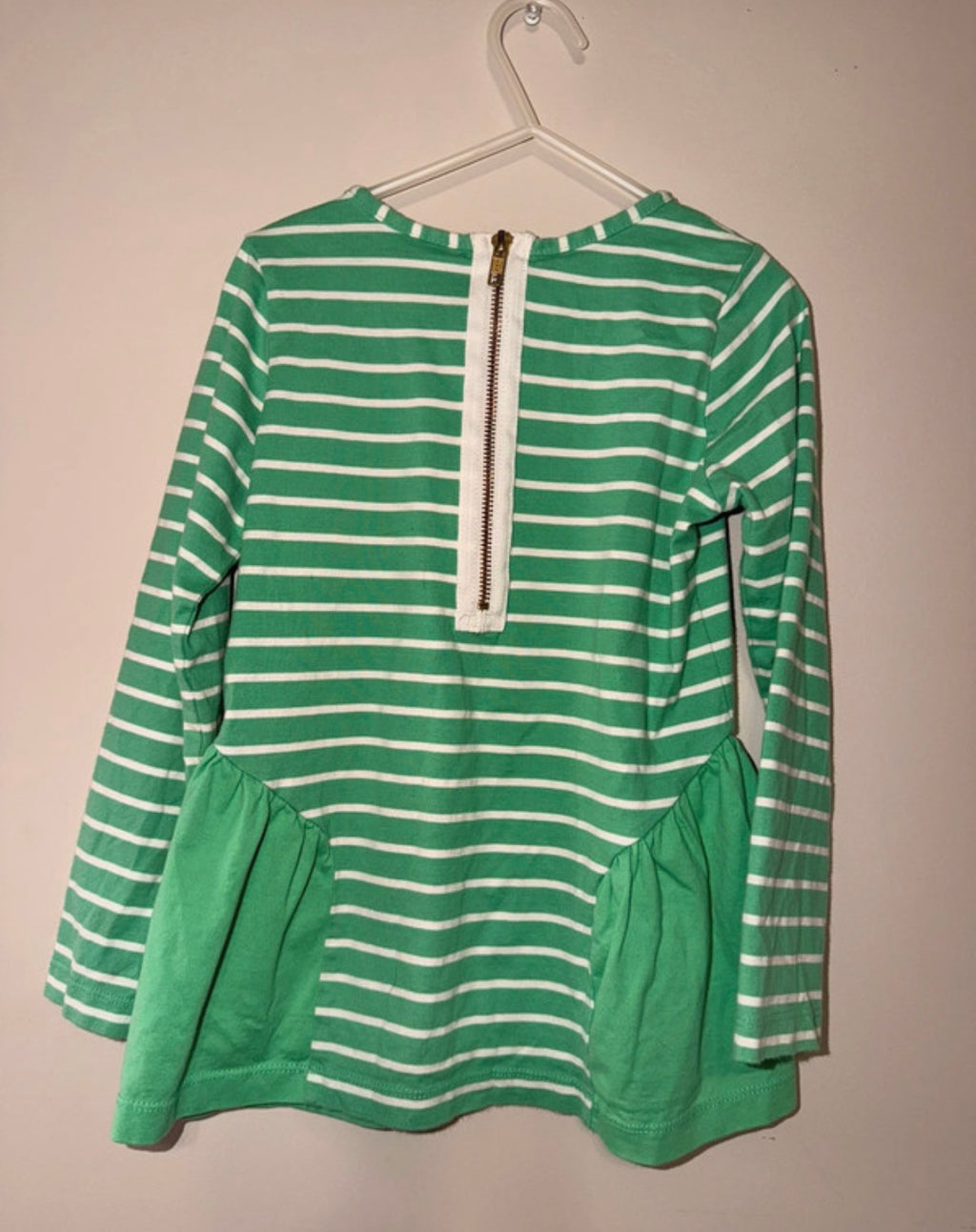 Hanna Anderson Girls Stripe Peplum Popover Top - 6