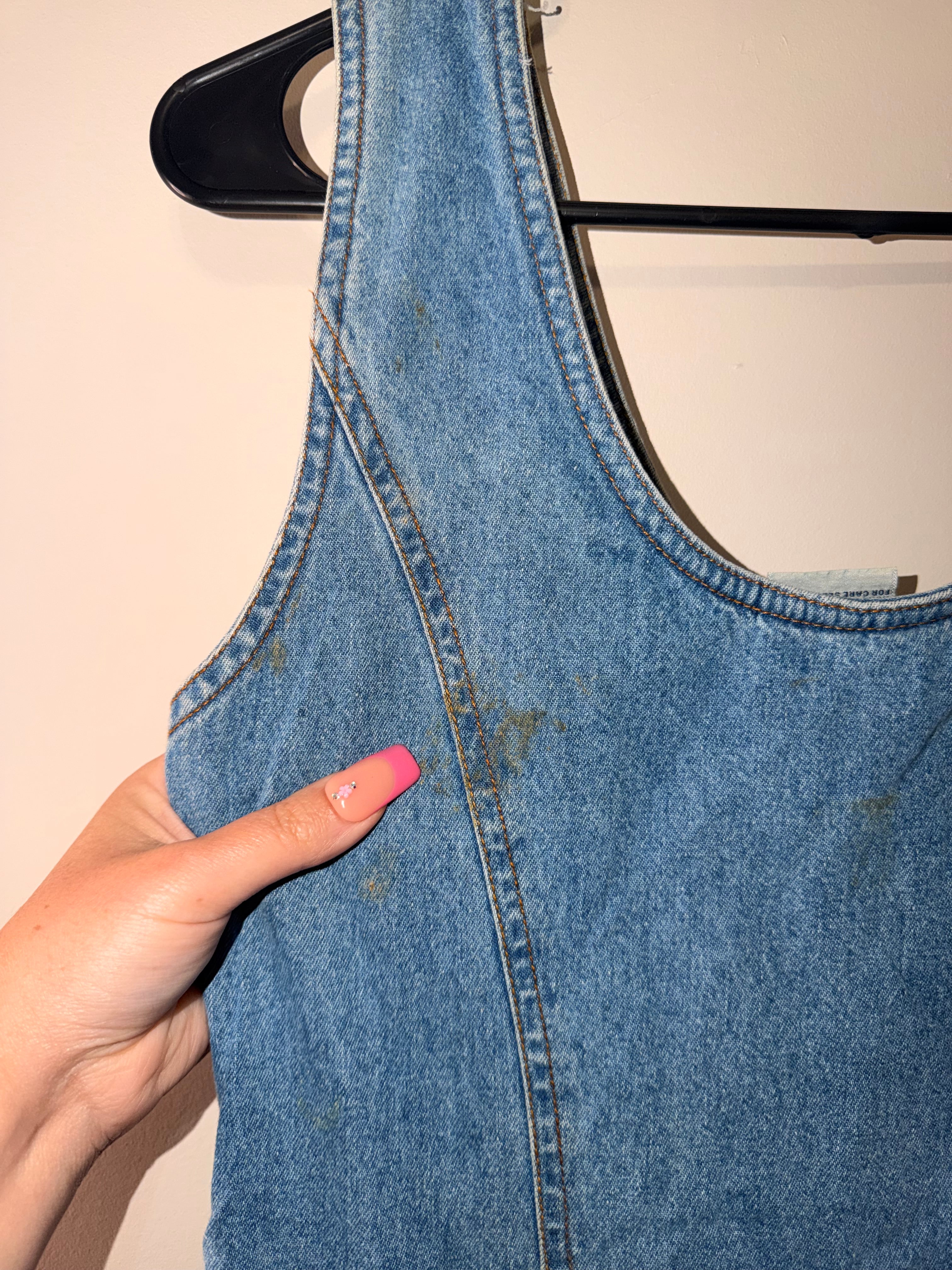 Tickets Clothing Vintage Denim Romper - 7/8