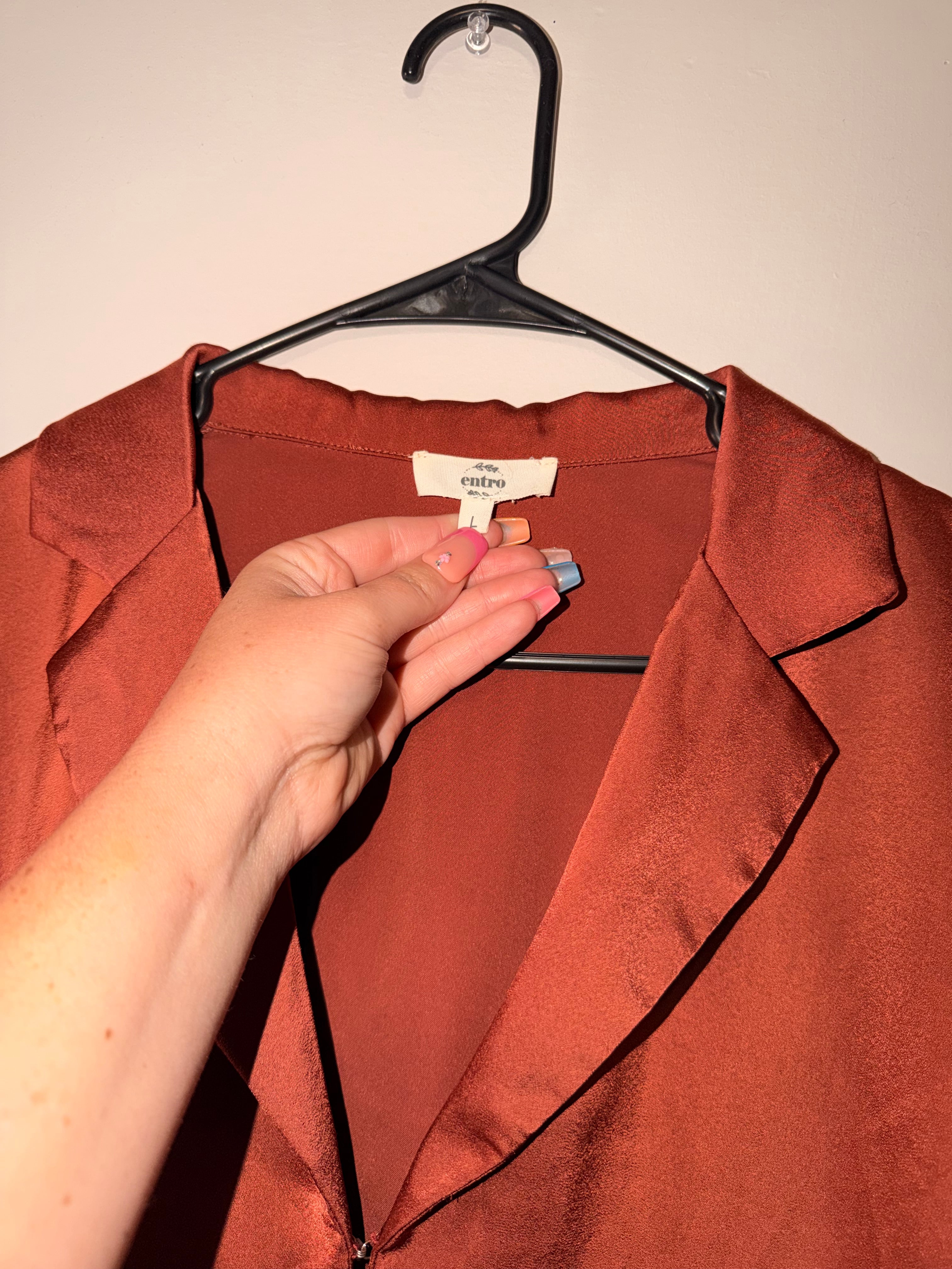 Entro Boutique Burnt Orange Blouse - Large