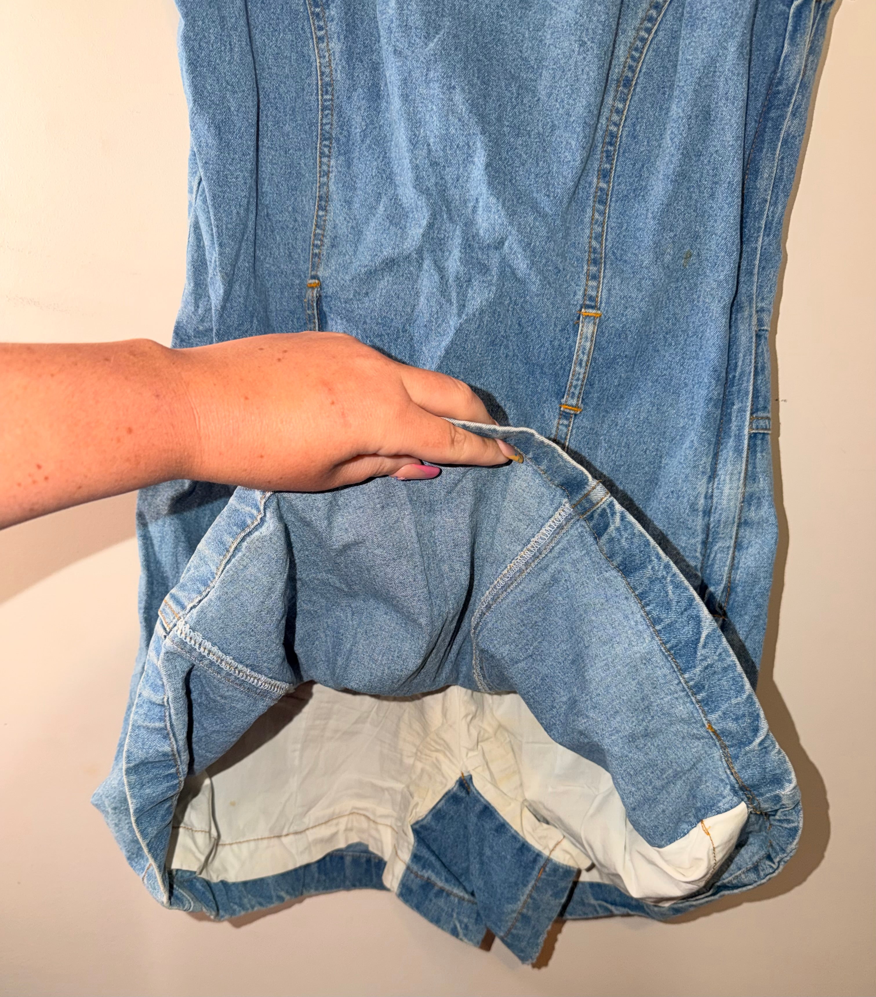 Tickets Clothing Vintage Denim Romper - 7/8