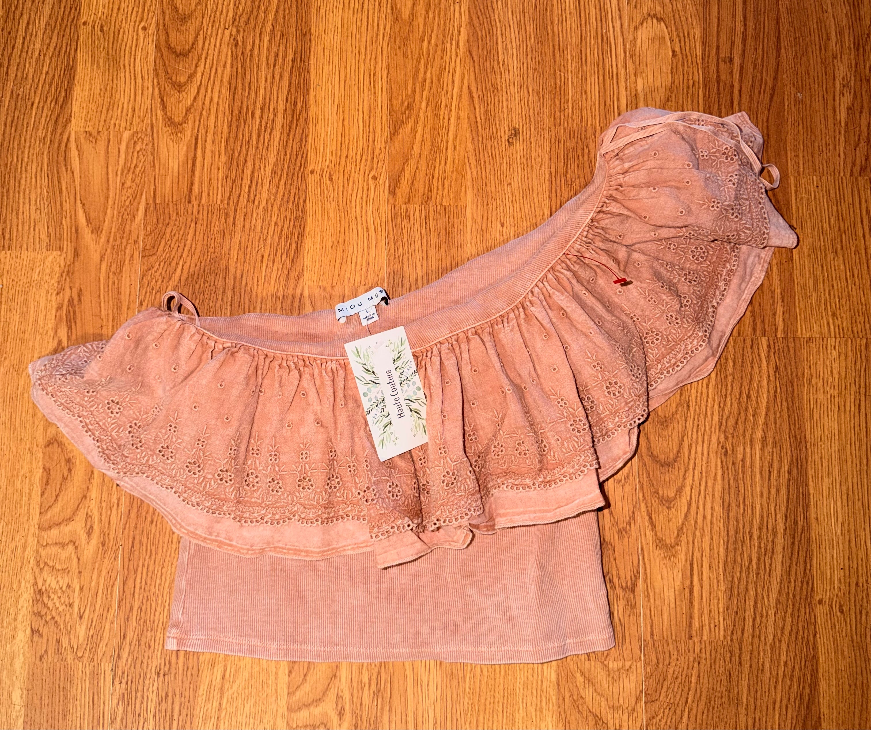 NWT Miou Muse Boutique One Shoulder Top - Large