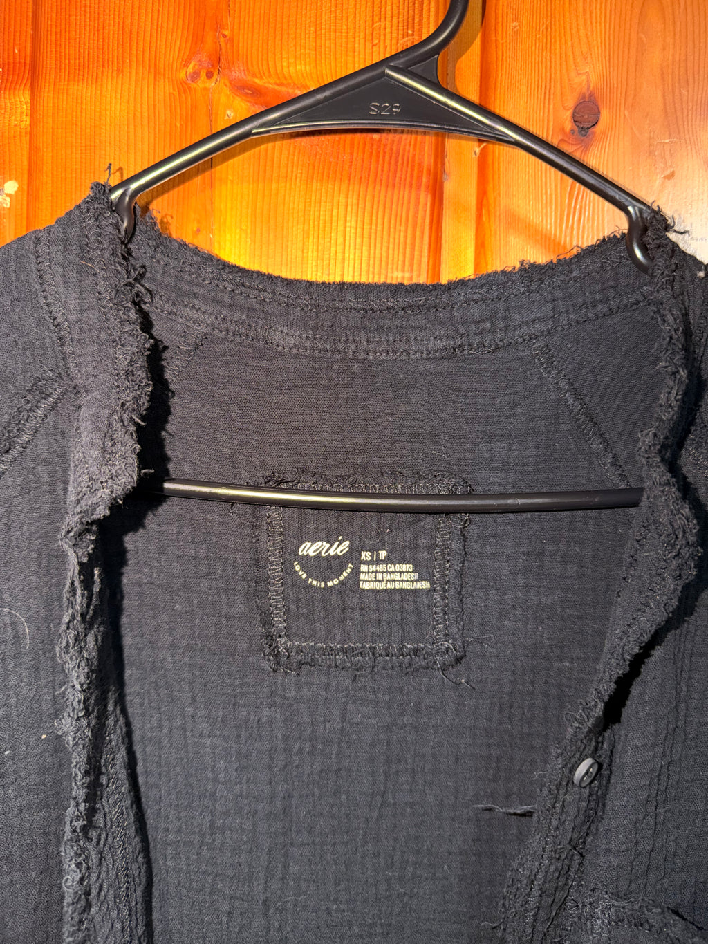 Aerie Gauzy Lightweight Button Oversized Shacket - XS