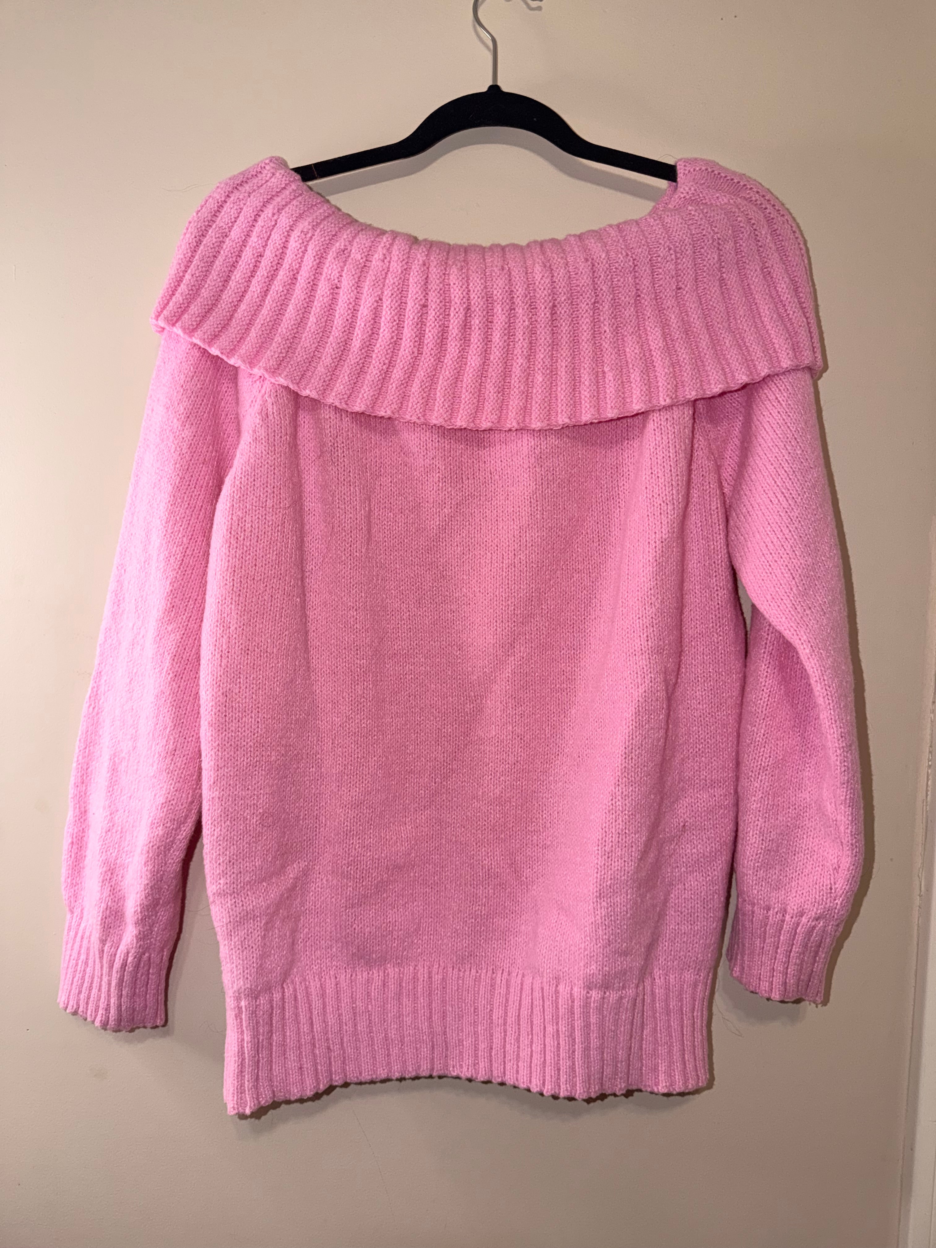 Boutique Pink Off The Shoulder Sweater - Large