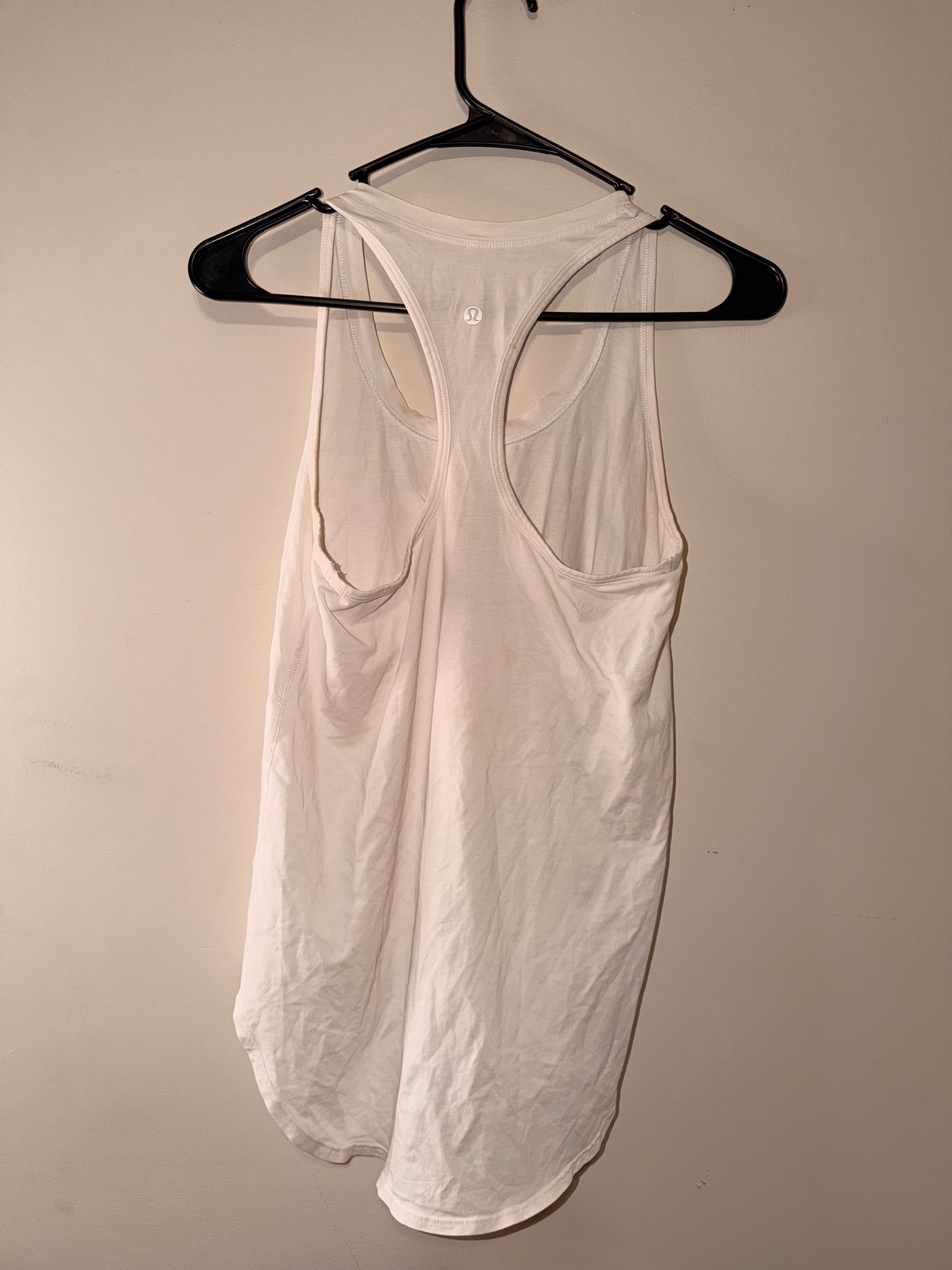 Lululemon White Racerback Tank Top - 6