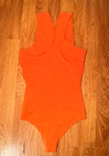 Le Lis Boutique Ribbed Orange Bodysuit - Small