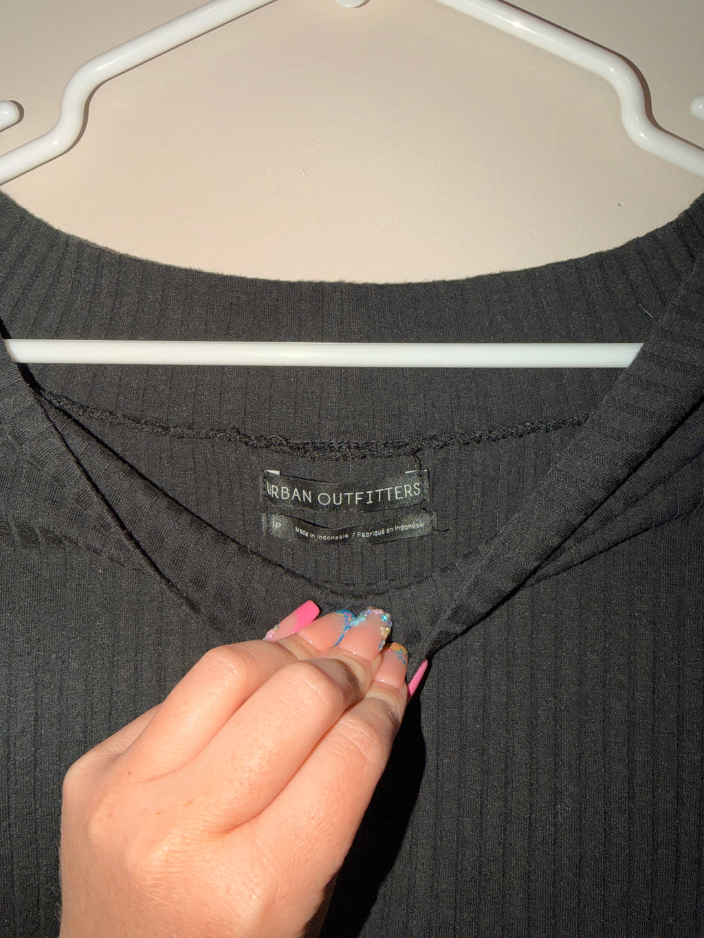 Urban Outfitters Ribbed Off The Shoulder Top - Small