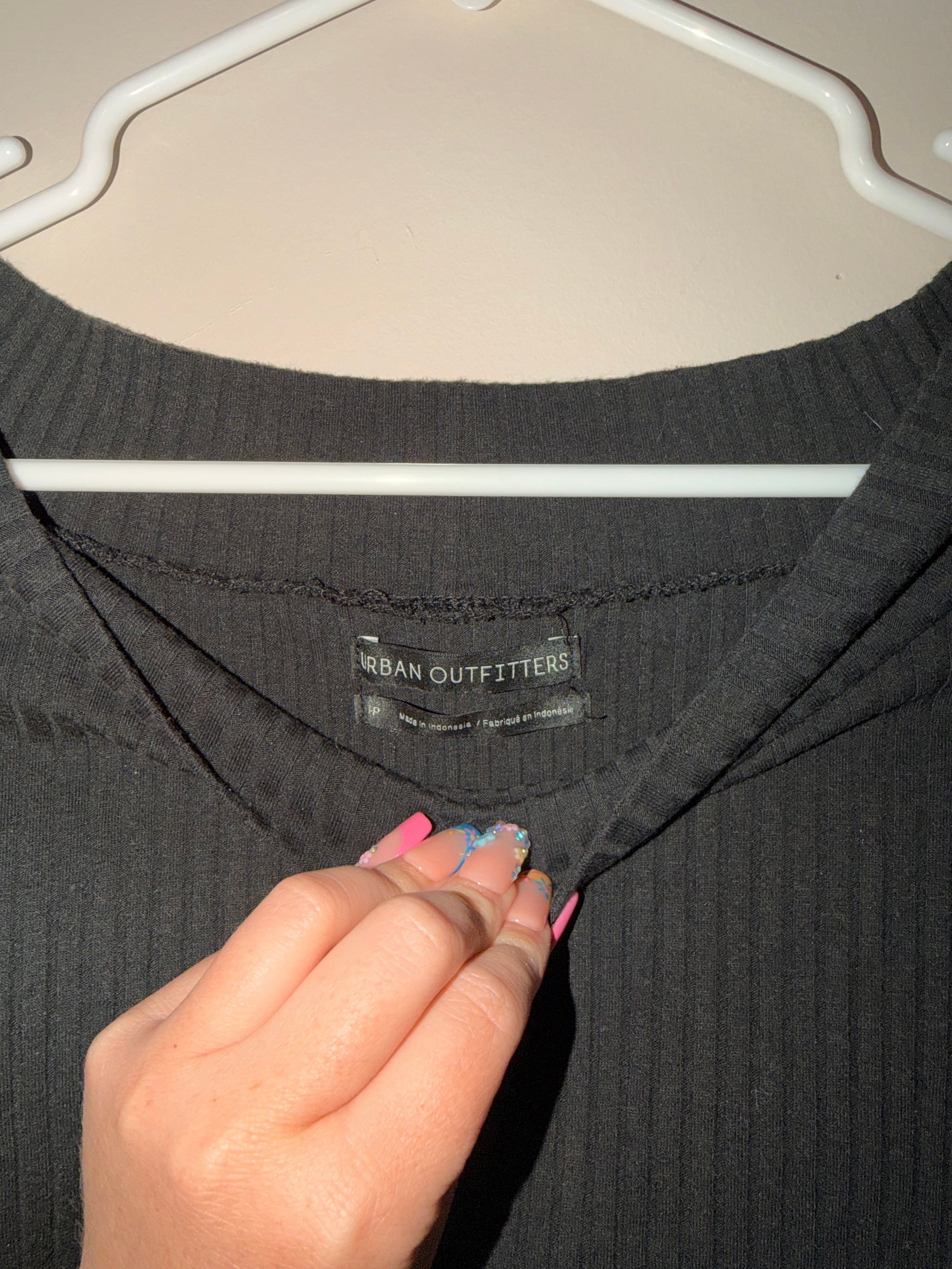 Urban Outfitters Ribbed Off The Shoulder Top - Small